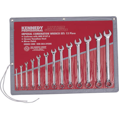 肯尼迪 KENNEDY 13件套装英制全抛光梅开扳手给套 KEN-582-3930K