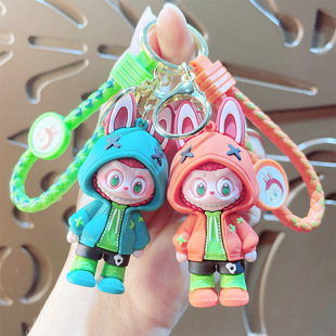 卡通潮萌龅牙仔钥匙扣汽车链公仔创意学生包包挂件情侣小礼品