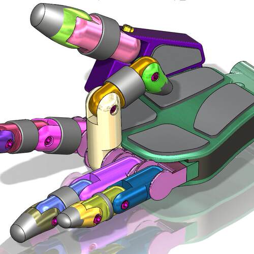 solidworks素材/3D模型下载/SW三维设计/金属手模型下载