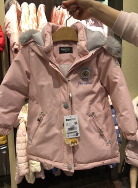 22款小熊pawinpaw宝英宝女童中长款儿童羽绒服加厚保暖童装外套