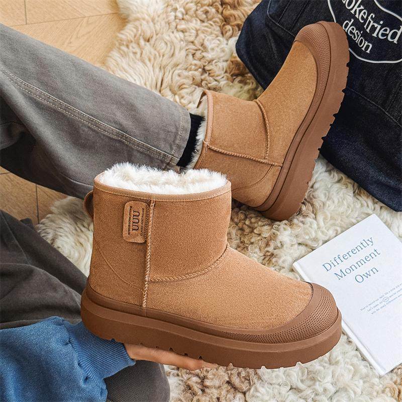 冬季雪地靴男女套脚加绒加厚情侣款棉靴翻毛皮厚底增高东北大棉鞋,流行男鞋,时尚雪地靴,淘宝优惠券,粉丝福利购,淘宝优惠卷