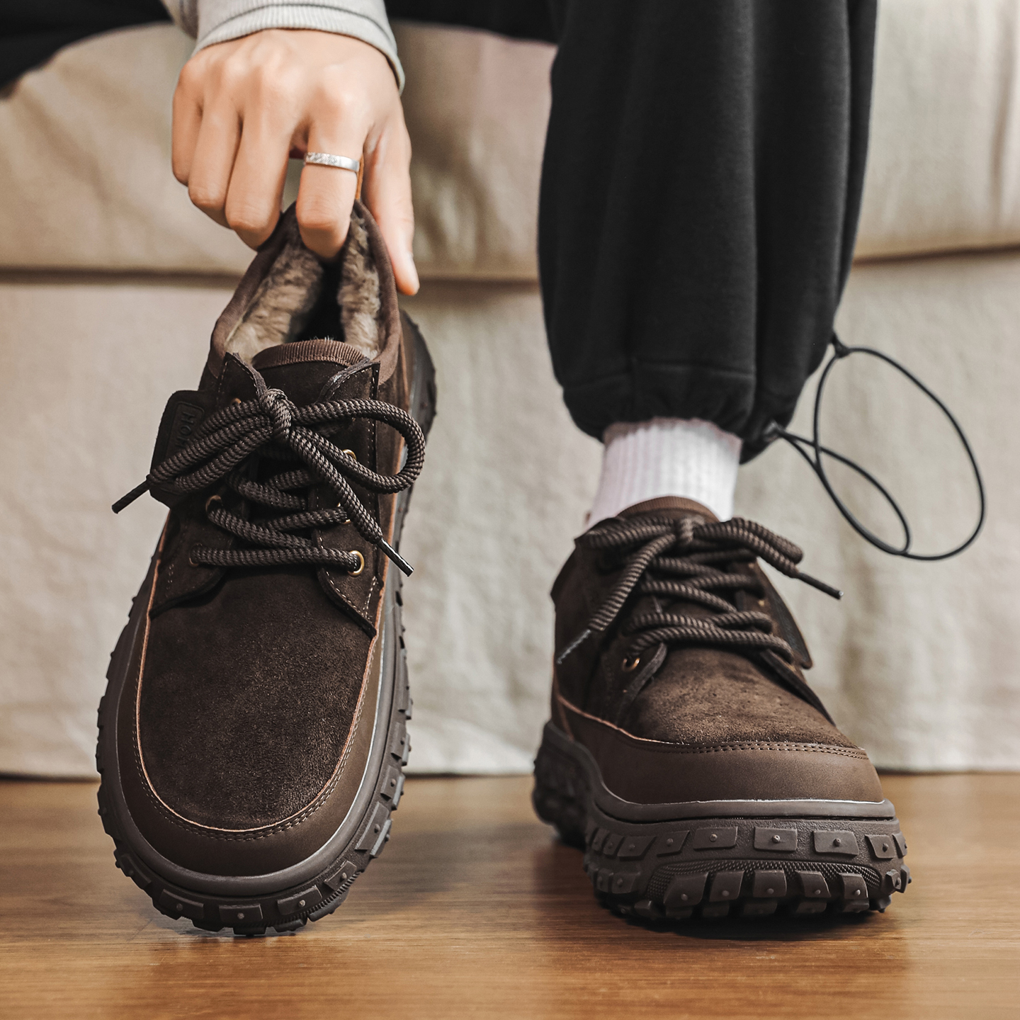 复古雪地靴加绒保暖加厚防寒棉鞋