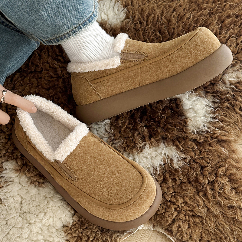 小土豆加绒保暖雪地靴一脚蹬棉鞋