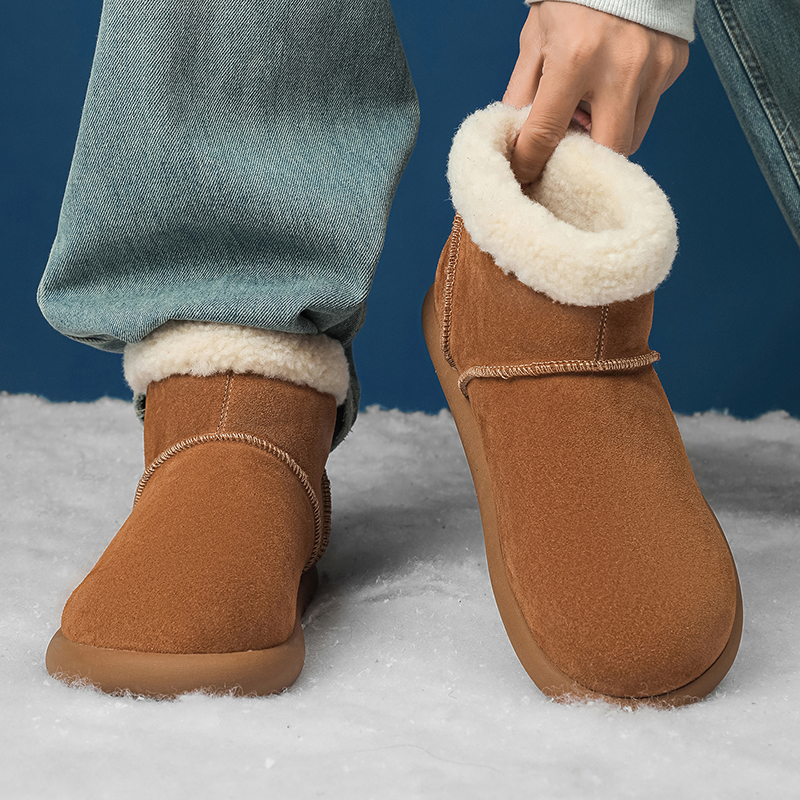小土豆雪地靴加绒加厚棉鞋一脚蹬