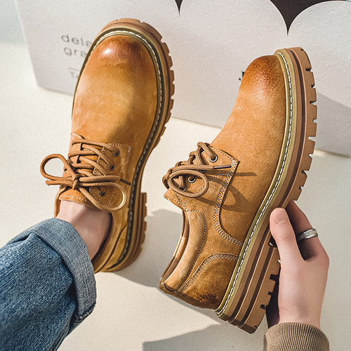 工装鞋美式阿美咔叽低帮马丁靴