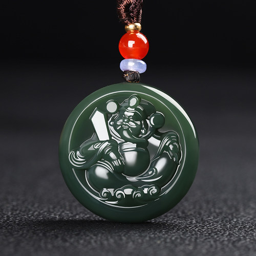 和田玉吊坠财神真品玉器支持复检