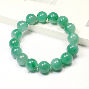 真品飘花非洲翠玉手链独龙玉男女单圈玉石手串13mm珠子手串送女友