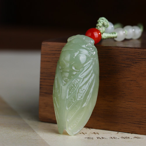 和田玉金蝉玉坠一鸣惊人玉佩真品