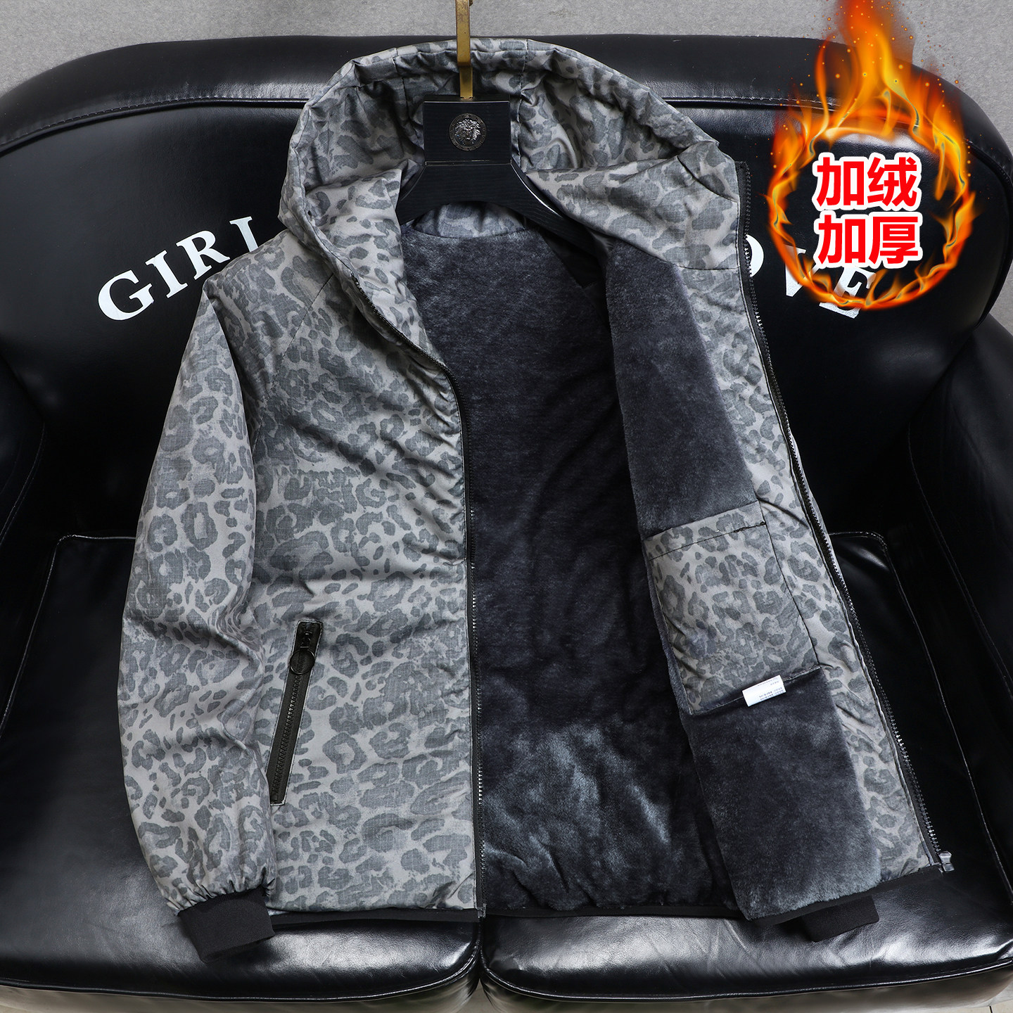 冬季羽绒棉服加绒加厚棉袄男孩潮