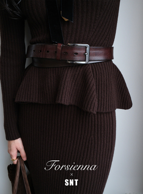 SNT【黄金腰线】顶奢头层牛皮 双圈腰封腰带