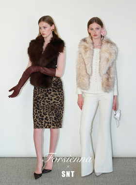 SNT【斯拉夫美学】巧克力棕/浅米 雍容华贵 韩国进口环保皮草毛领