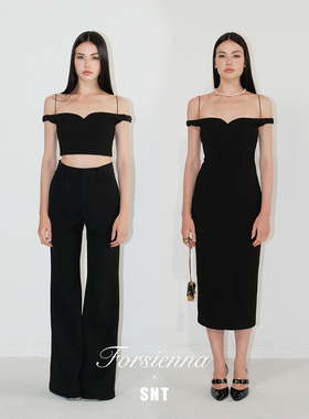 SNT【优雅天鹅颈】收出曼妙花瓶曲线 一字肩胸衣/轻礼服裙