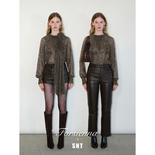 短裤 SNT 秋冬限定浓郁热巧色系皮长裤 顶奢头层羊皮 时髦进阶