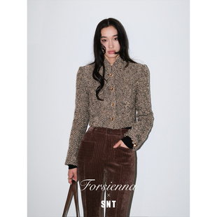 小立领新中式 意大利进口立体肌理感斜纹 外套 文艺复兴 SNT