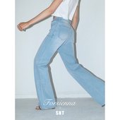 初夏海风 春夏特调晴空蓝 很显腰臀比 SNT 低腰微喇牛仔裤