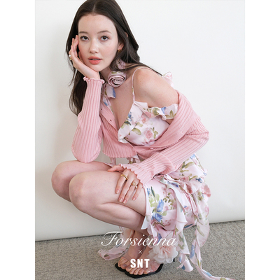 SNT【西西里的春天】真丝混纺款/缎面款镜头焦点亲肤花卉吊带套装