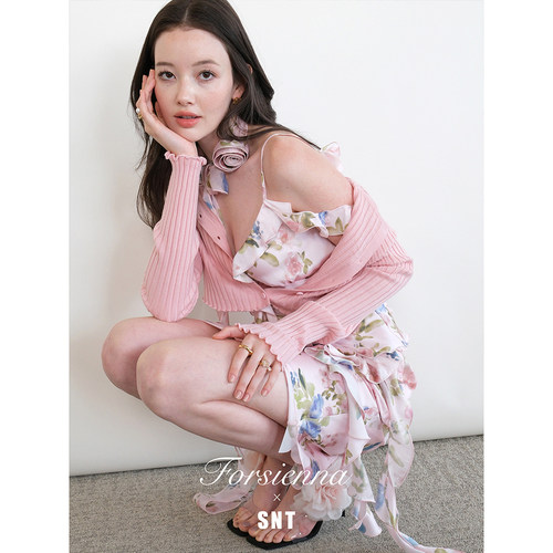 SNT【西西里的春天】真丝混纺款/缎面款镜头焦点亲肤花卉吊带套装