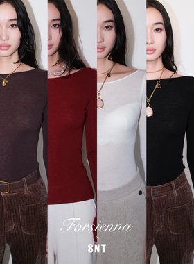 SNT 60支半精纺100%美利奴羊毛微透视四色针织打底衫