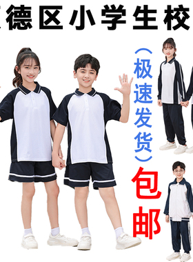 顺德区新款校服小学生冬装夏装男女套装长短袖上衣长短裤运动服