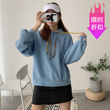 套头上衣女网红爆款 2019秋冬新款 连帽卫衣女休闲外套学生宽松长袖