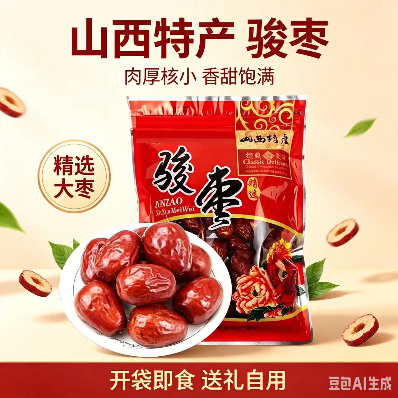 山西特产新货特级红枣交城骏枣1000g 壶瓶枣肉厚核小干果孕妇零食