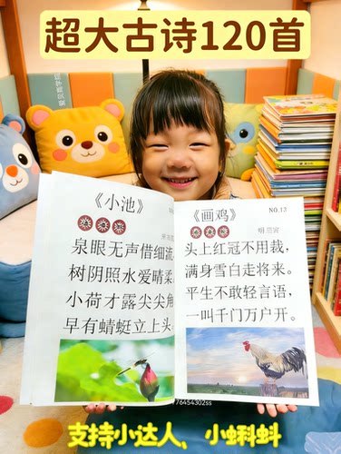 儿童学前古诗词120首国学经典超大字版幼儿园小学古诗闪卡教具