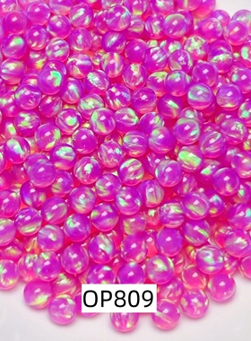 无孔果冻澳宝圆珠人造澳宝球 合成欧泊石圆珠散珠裸石diy配饰