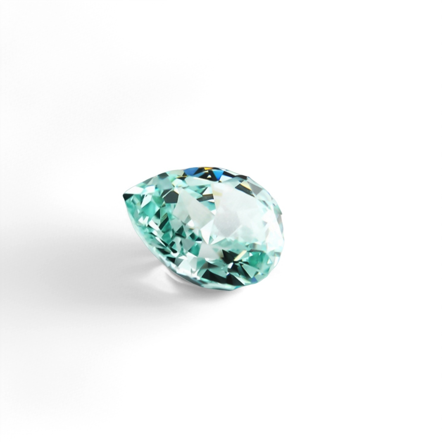 帕拉伊巴绿梨形冰花切锆石裸石 超闪人造宝石9A高碳钻饰品镶嵌diy