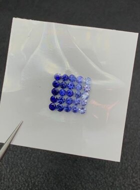 圆形实验室培育彩虹渐变配石裸石 耐高温 首饰手链戒指蜡镶配石