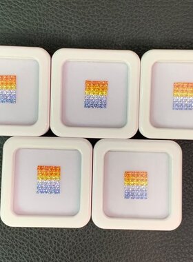 正方直角实验室培育彩虹渐变配石裸石 耐高温 首饰手链戒指蜡镶