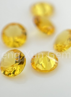 金黄色纳米圆形小尺寸微镶蜡镶耐高温尖底饰品裸石0.8～4.0mm