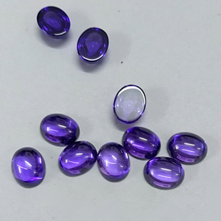 3x5~13x18mm  平底素面锆石裸石 蛋形光面紫兰宝石DIY戒面装饰