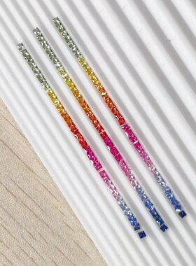 正方直角实验室培育彩虹渐变配石裸石 耐高温 首饰手链戒指蜡镶