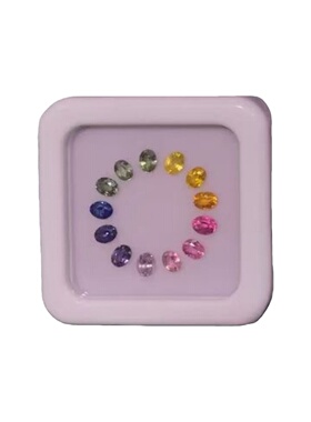 蛋形实验室培育彩虹渐变配石裸石 耐高温 首饰手链戒指蜡镶