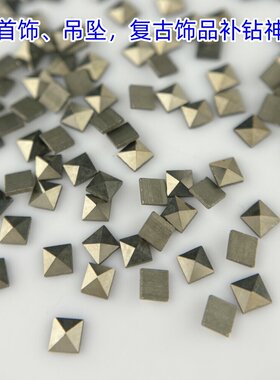 天然铁矿石马克赛石正方形MARCASITE 平底泰银马赛克饰品补钻裸石