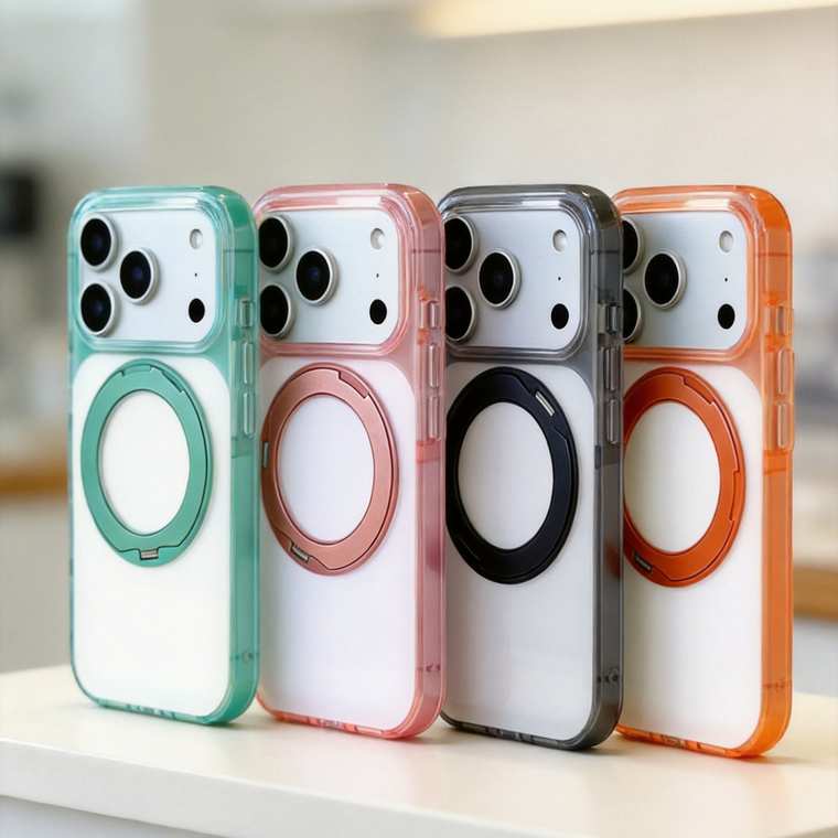 Perforated Turquoise Rings Stand Heat dissipation iPhone Case