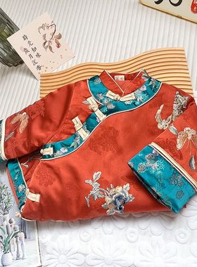 儿童旗袍刺绣2024新款冬季格格裙中国风改良汉服女唐装国风拜年服