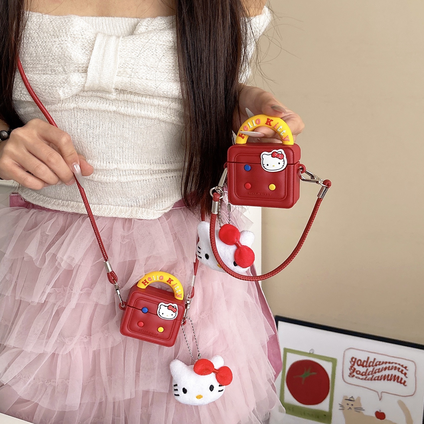 【独创私模】适用AirPods4苹果耳机保护套新款手提包AirPodsPro2代可爱卡通HelloKitty1/2/3代蓝牙耳机保护壳