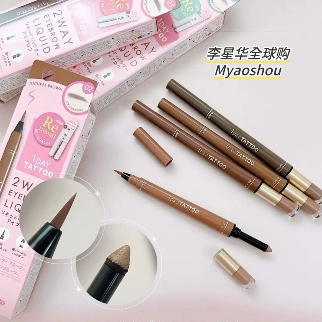 日本K-Palette1 DAY TATTOO 极细防晕立体双头液体眉笔 新款