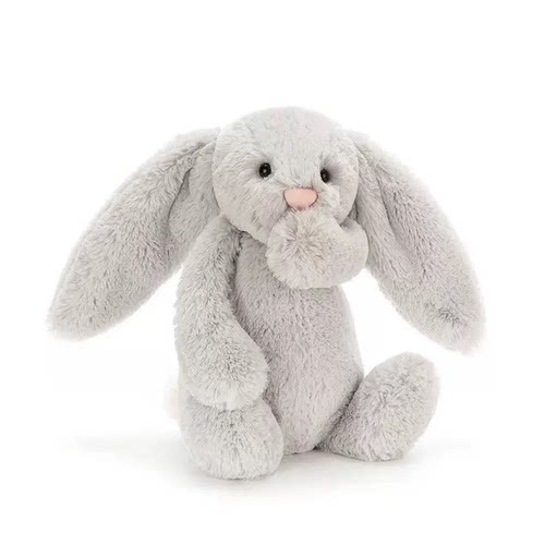英国Jellycat害羞银灰色邦尼兔灰色邦尼兔安抚玩偶陪伴满月生日礼