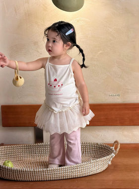 茉茉哩2026夏季衣服女宝宝夏装吊带防蚊裤套装洋气韩版两件套外出