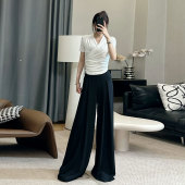 薄款 西裤 休闲裤 垂感西装 拖地长裤 女宽松高腰坠感夏季 子裙裤 8721 裤