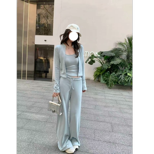 裤 春季 子三件套M5035 外套 开衫 套装 女显瘦百搭打底吊带