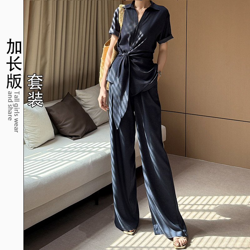 高个子加长牛仔套装两件套