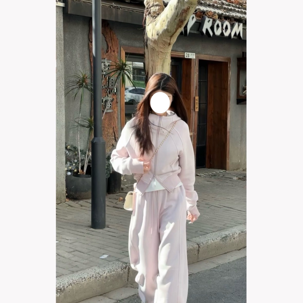 双拉链卫衣运动裤时尚洋气两件套