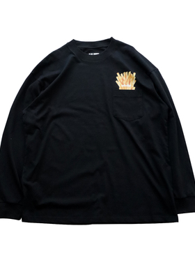 ABDP秋季新款纯棉长袖T恤口袋打底衫美式运动街头宽松圆领上衣