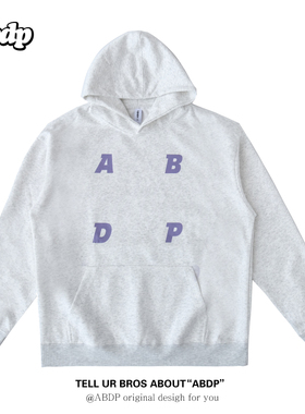 ABDP秋季新款美式连帽卫衣长袖落肩宽松运动休闲印花男女上衣外套