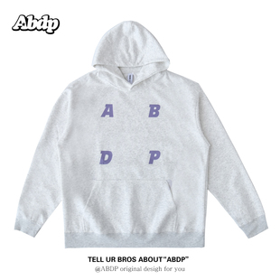 落肩宽松运动休闲印花男女上衣外套 ABDP秋季 新款 美式 连帽卫衣长袖