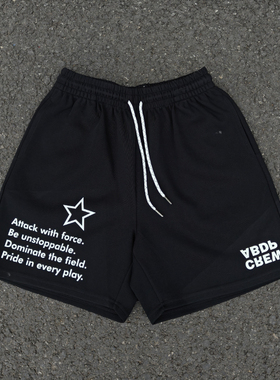 ABDP美式休闲运动短裤不过膝针织棉质宽松街头健身篮球300g