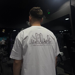 ABDP美式棉质宽松短袖大码5XL夏季T恤运动休闲情侣印花圆领男士
